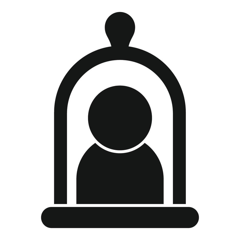 Person icon in protective bubble vector
