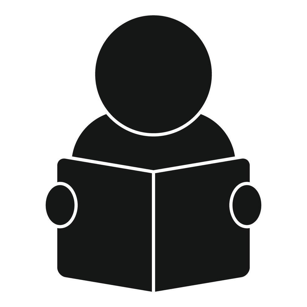 Person reading a book icon vector