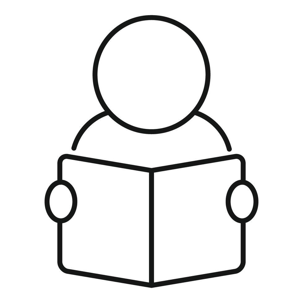 Icon of person reading a book vector