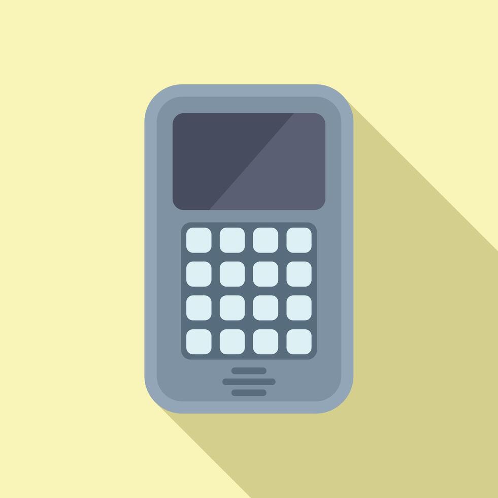 Modern calculator icon on yellow background vector