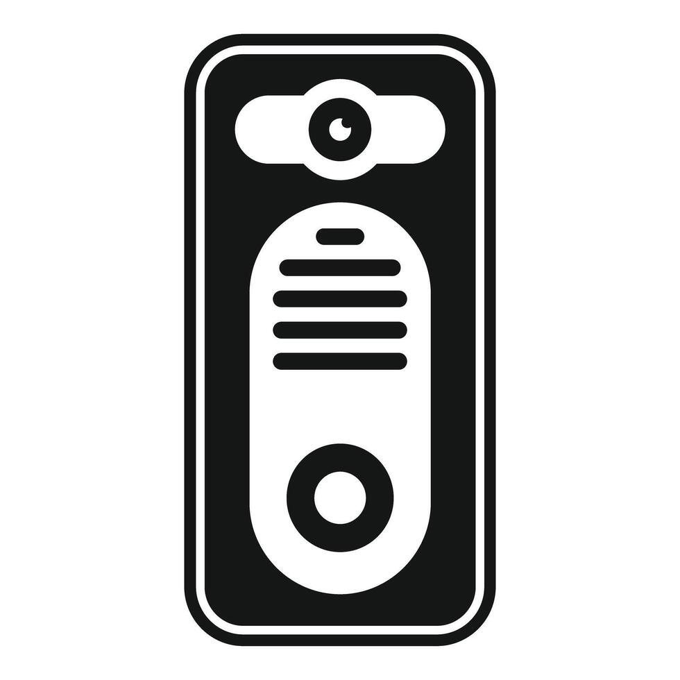 Black and white illustration of door intercom vector