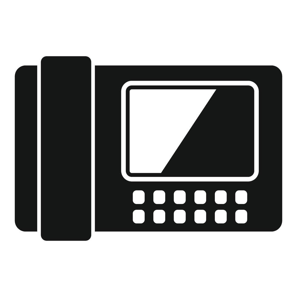 Black and white illustration of a retro portable tv with antenna vector