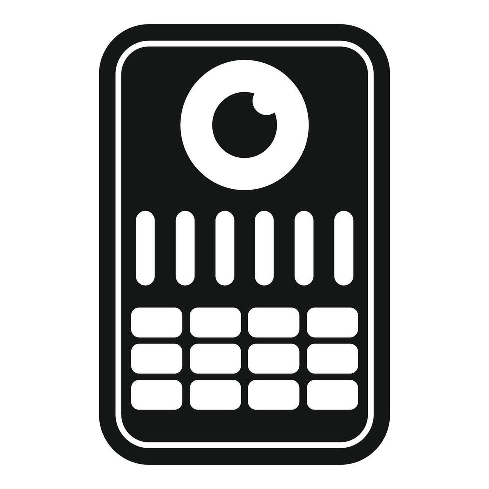 Black and white smartphone icon illustration vector