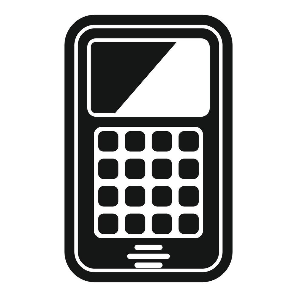 Black and white illustration of a classic mobile phone, ideal for retro technology themes vector