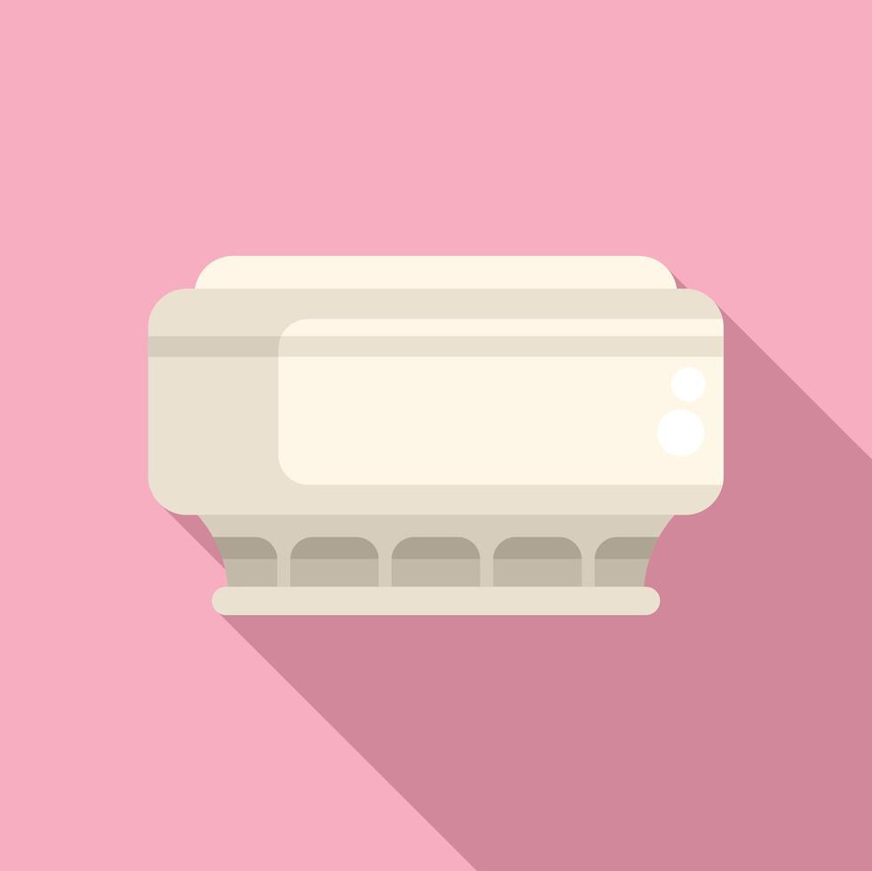 Cartoon air conditioning unit on pink background vector
