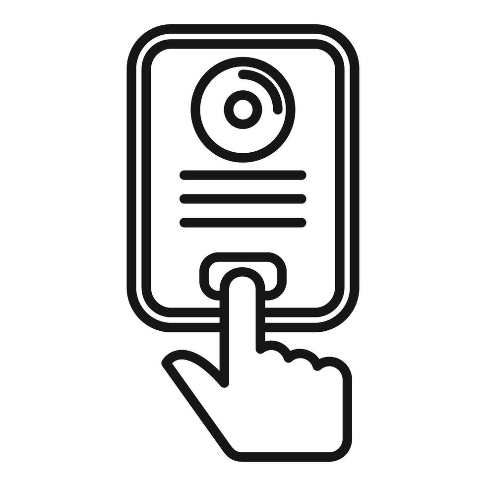 illustration of hand pressing digital button vector