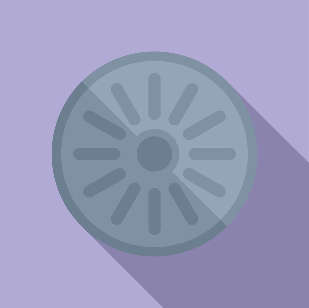 illustration of a grey 3d sunburst pattern wheel on a purple background vector
