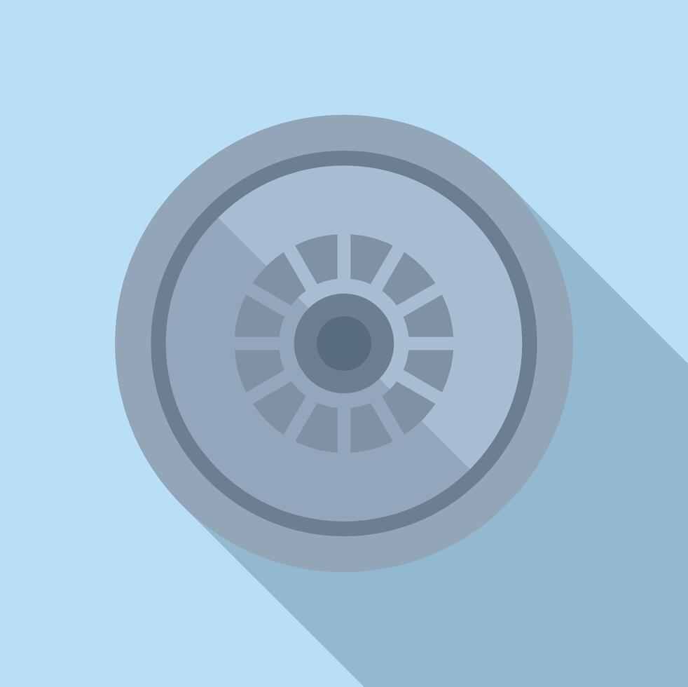 Flat tire icon on blue background vector