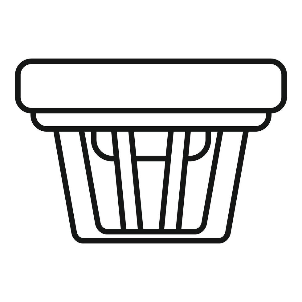 Line art shopping basket icon vector