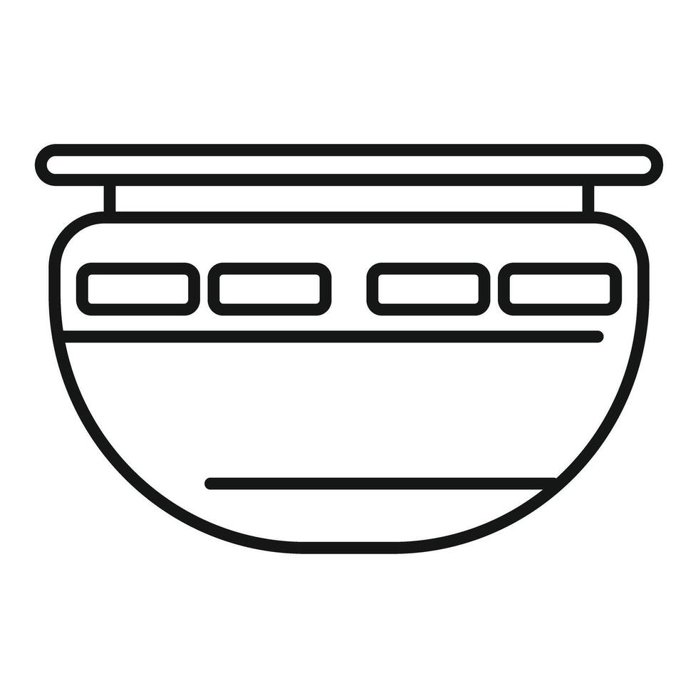 Iconic line art drawing of a bowl vector