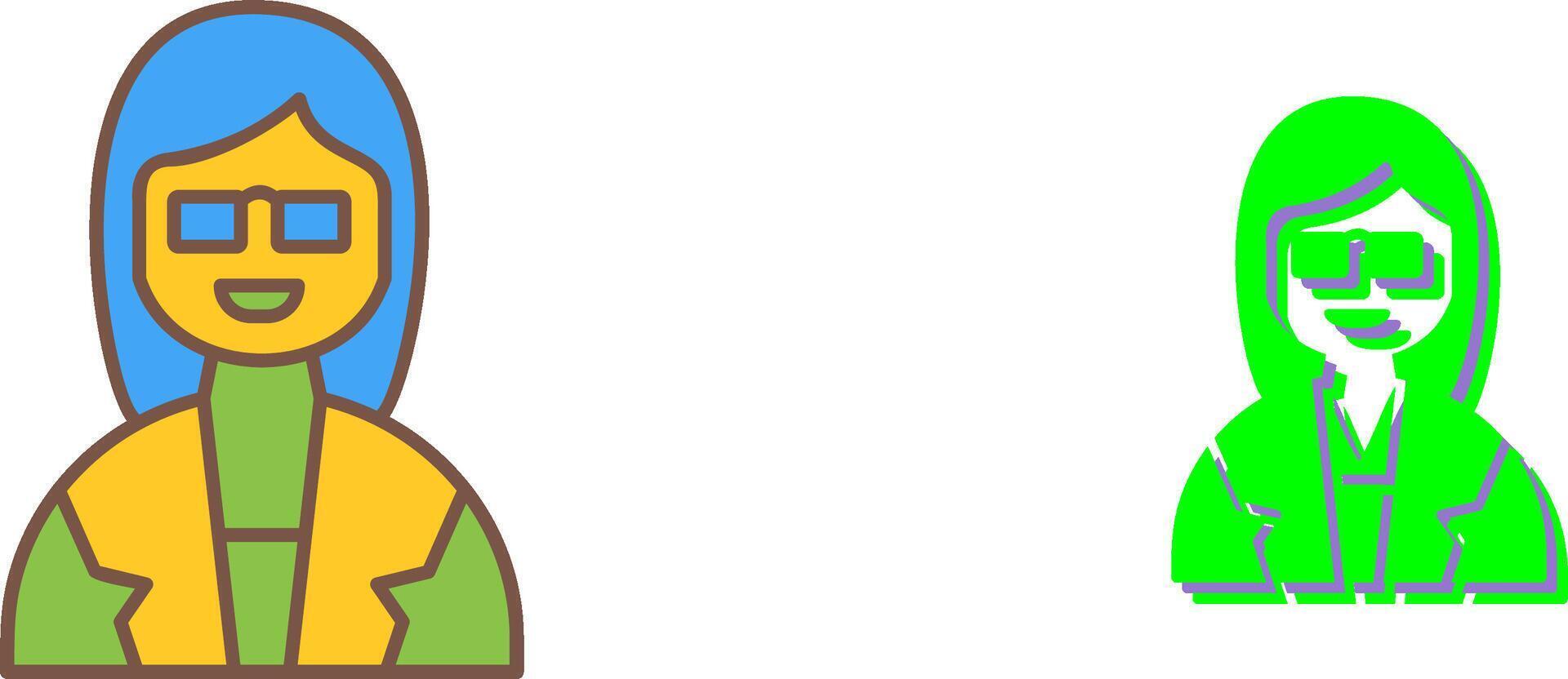 Unique Female Professor Icon Design vector