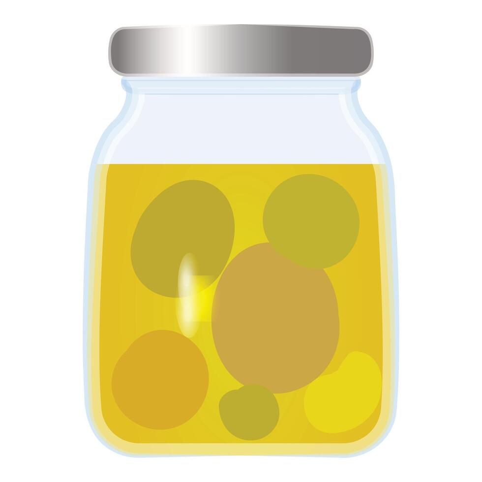 Preserved lemons in glass jar illustration vector