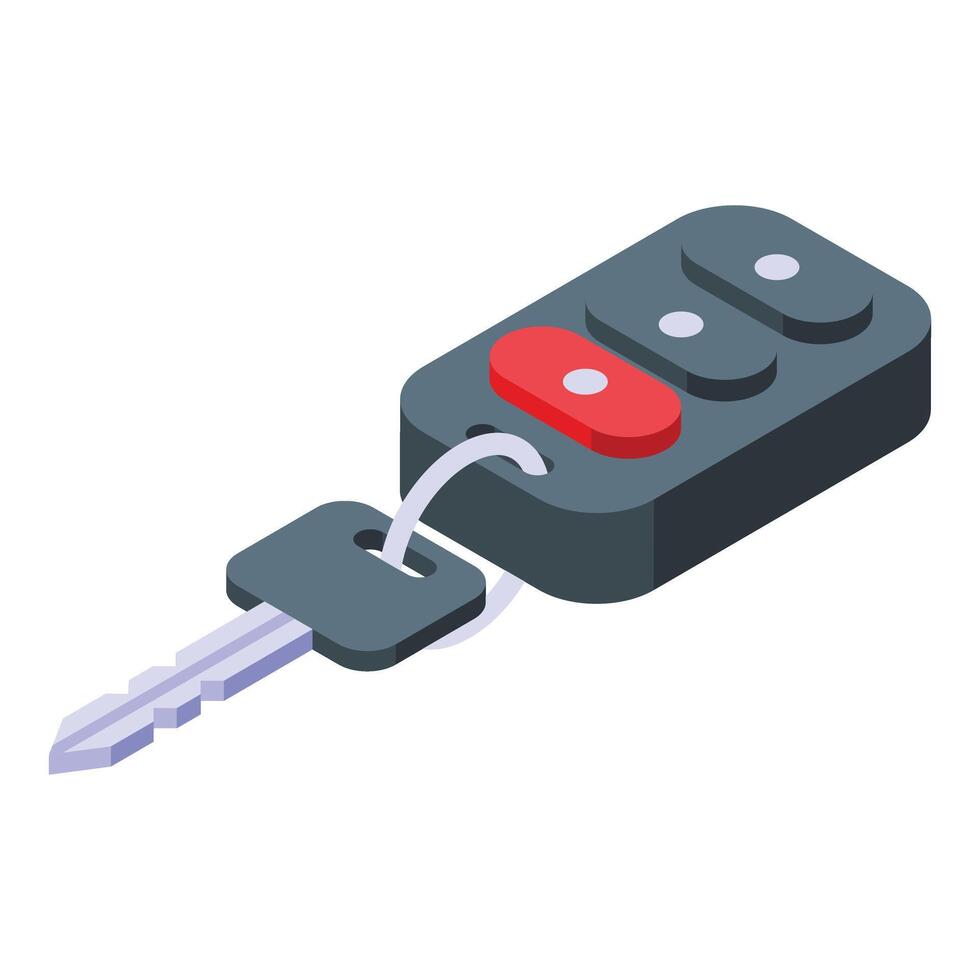 Isometric car key remote illustration vector