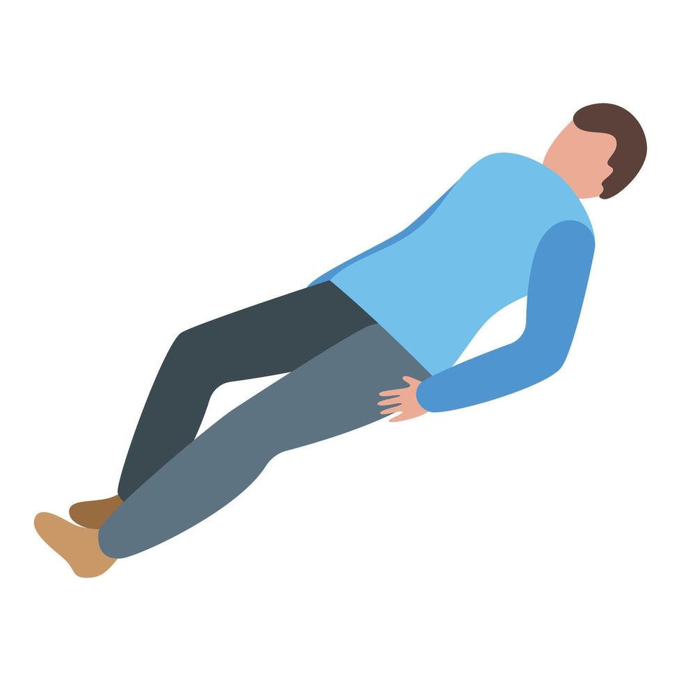 Man lying down resting or injured illustration vector
