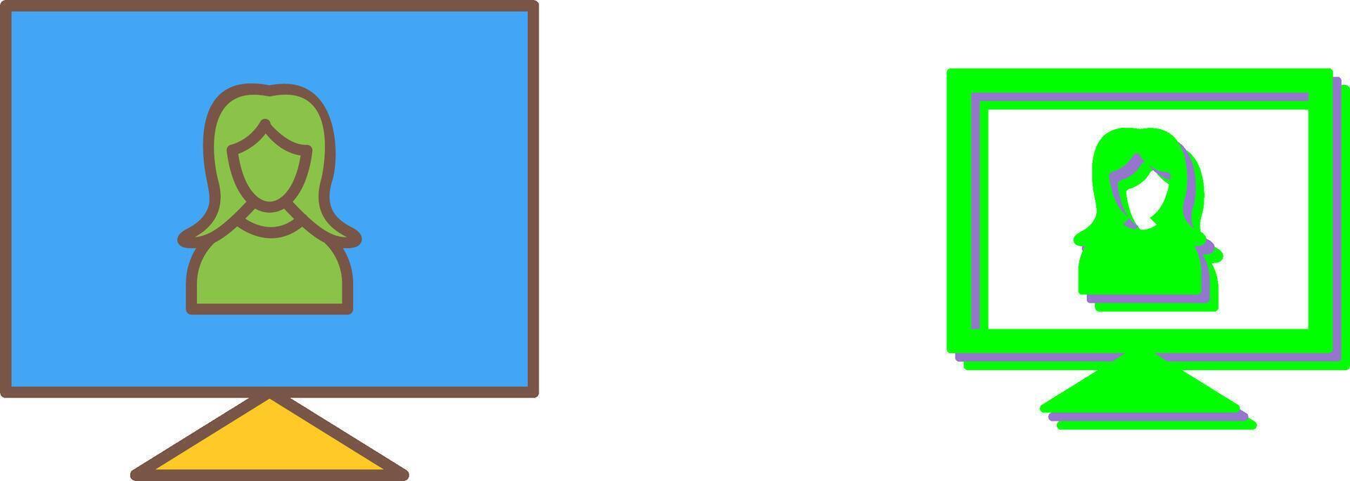 Female Visitor Icon Design vector
