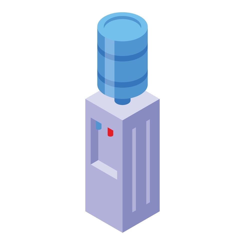 3d isometric illustration of a modern water dispenser for office or home use vector