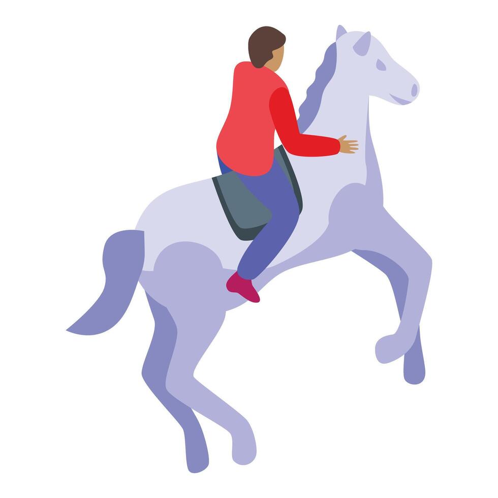 Cartoon man riding a horse vector