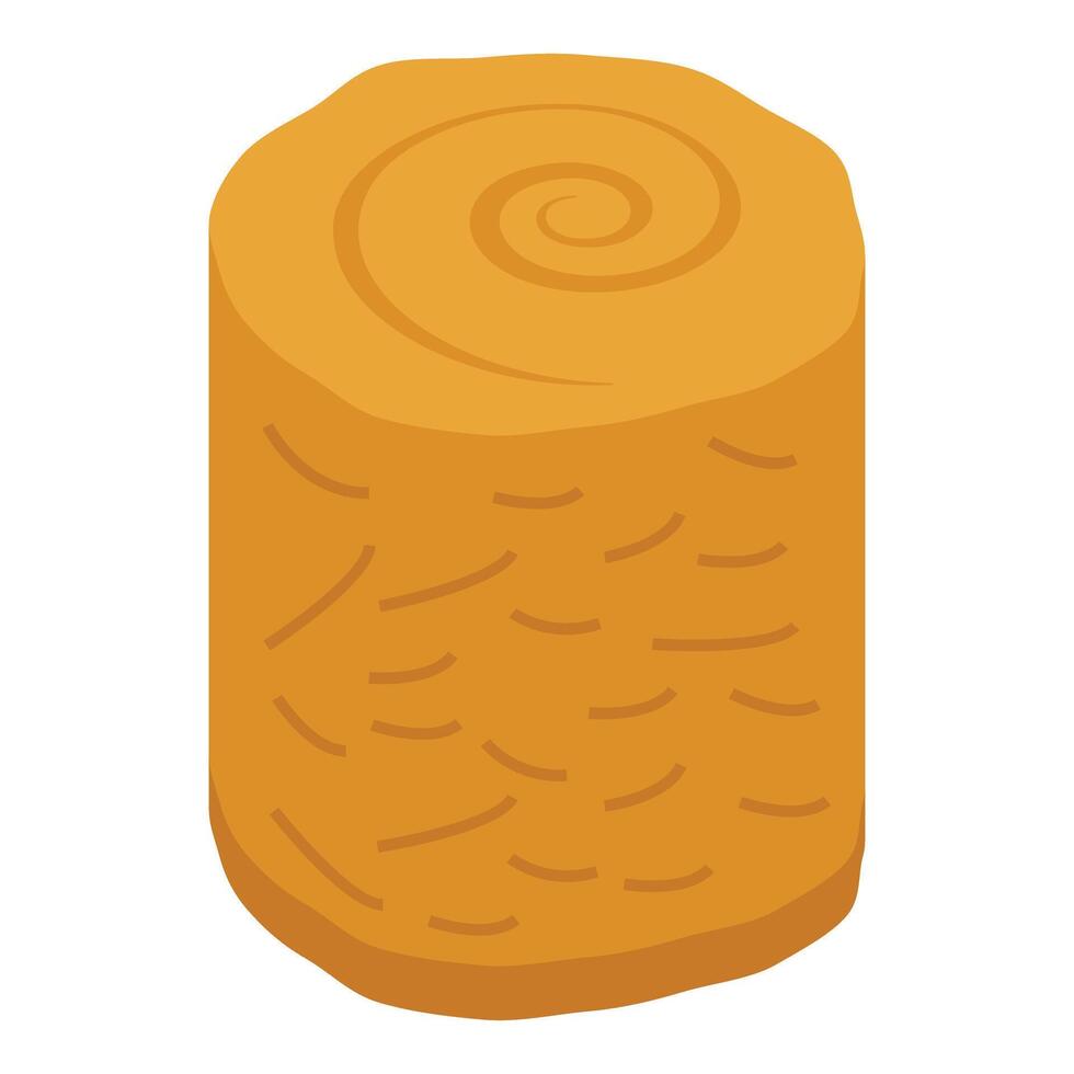 Simple illustration of a cartoon hay bale, perfect for farming and agriculture themes vector