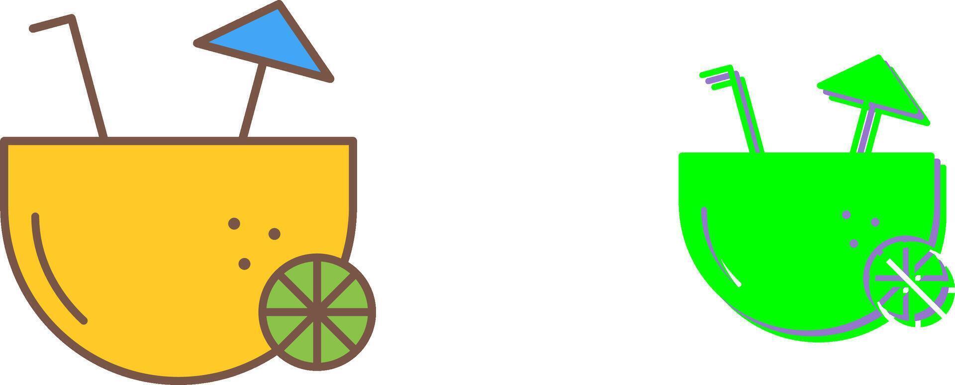 Coconut Drink Icon Design vector