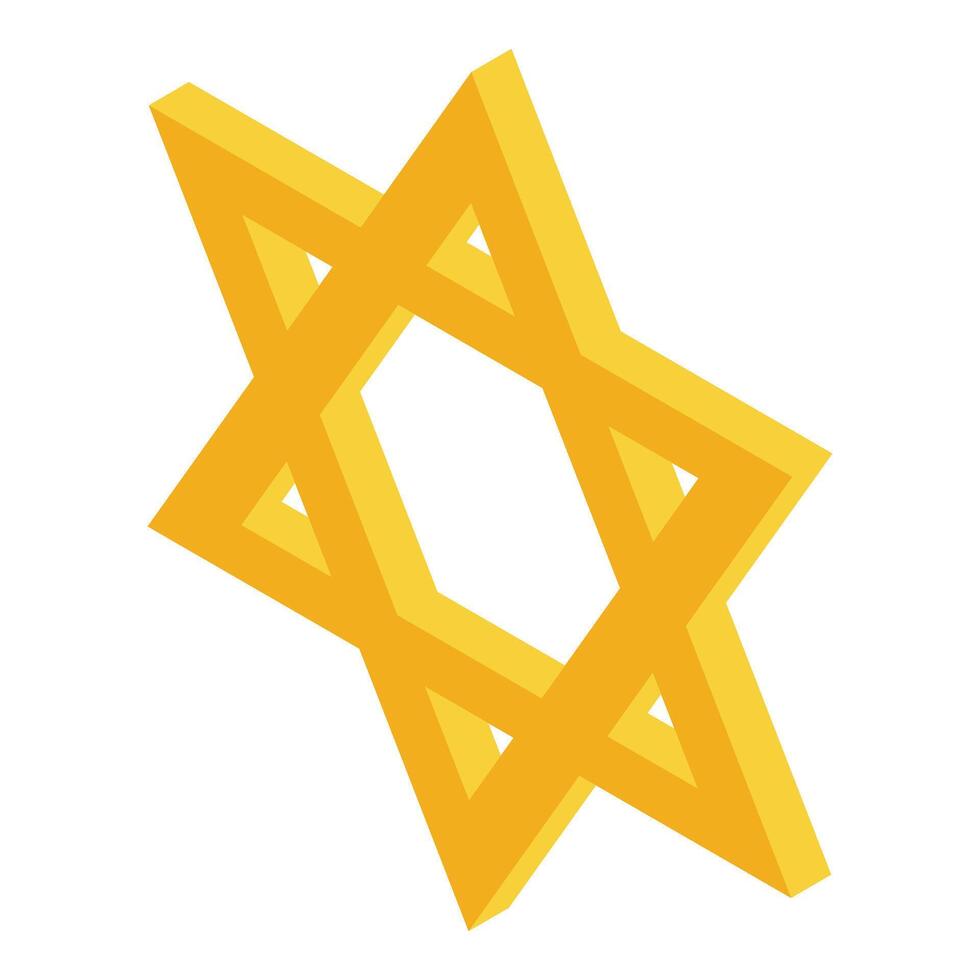 Golden star of david icon vector