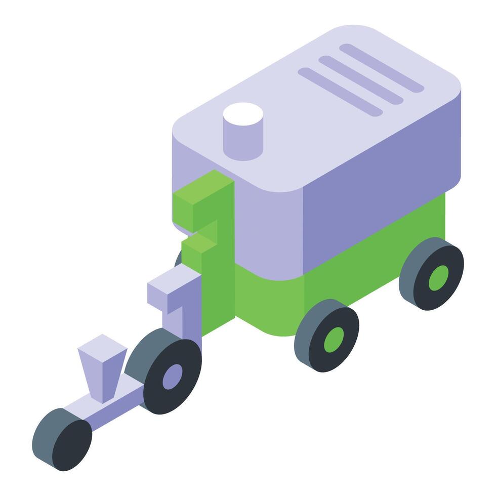 Isometric green and purple electric generator illustration vector