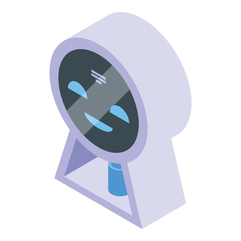 Isometric view of a colorful satellite dish, perfect for telecommunications designs vector