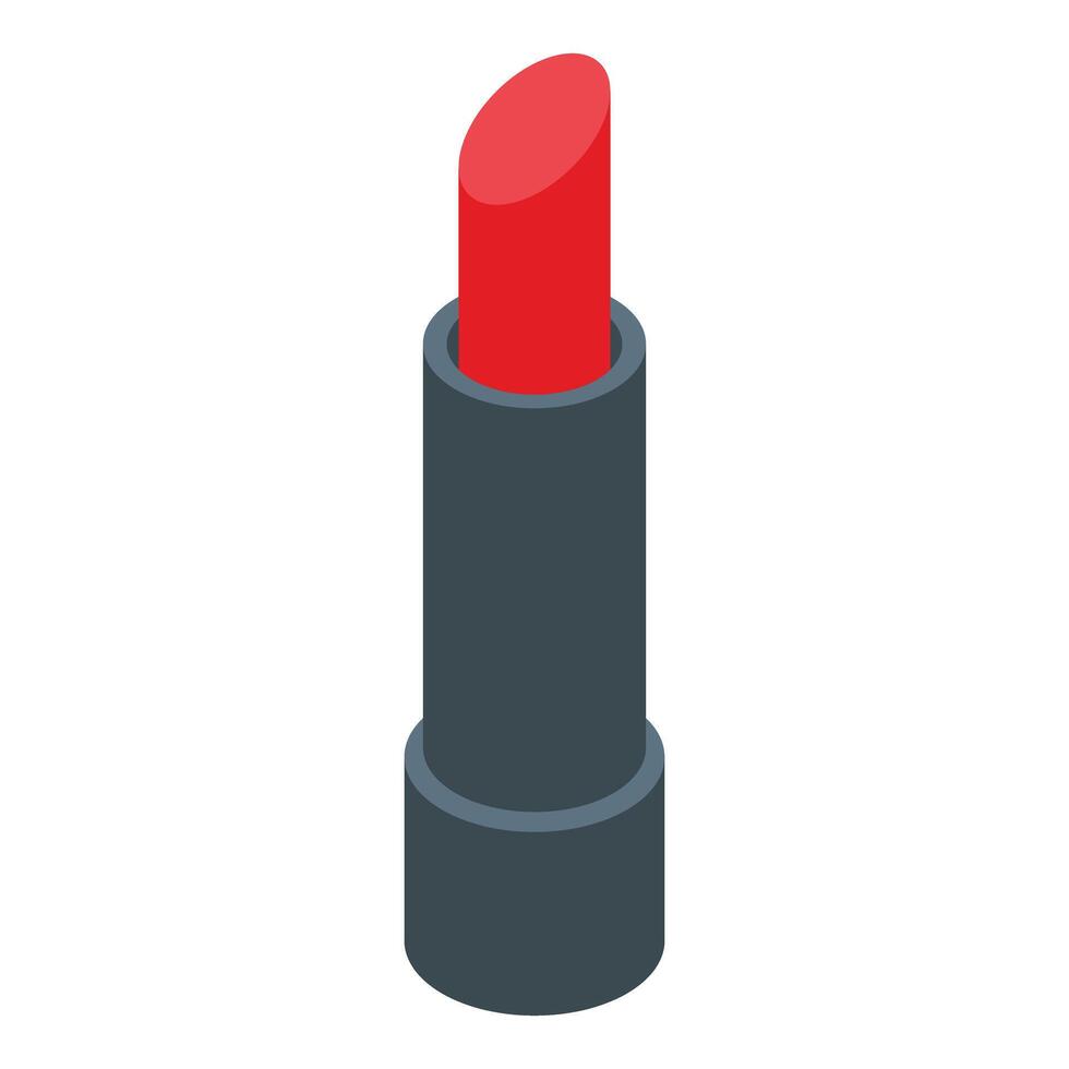 Vibrant isometric illustration of a red lipstick open and ready for application vector