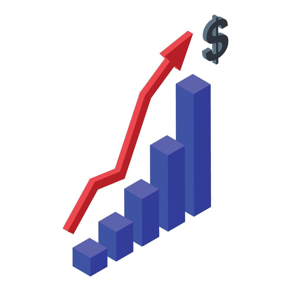Rising financial graph with dollar sign vector