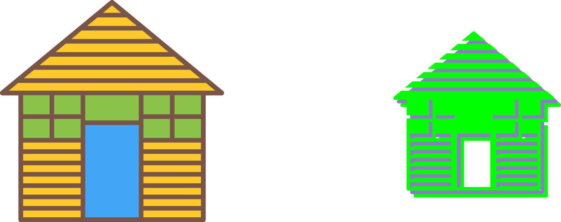 Wood Cabin Icon Design vector