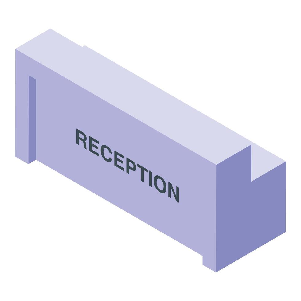 Isometric reception desk sign illustration vector