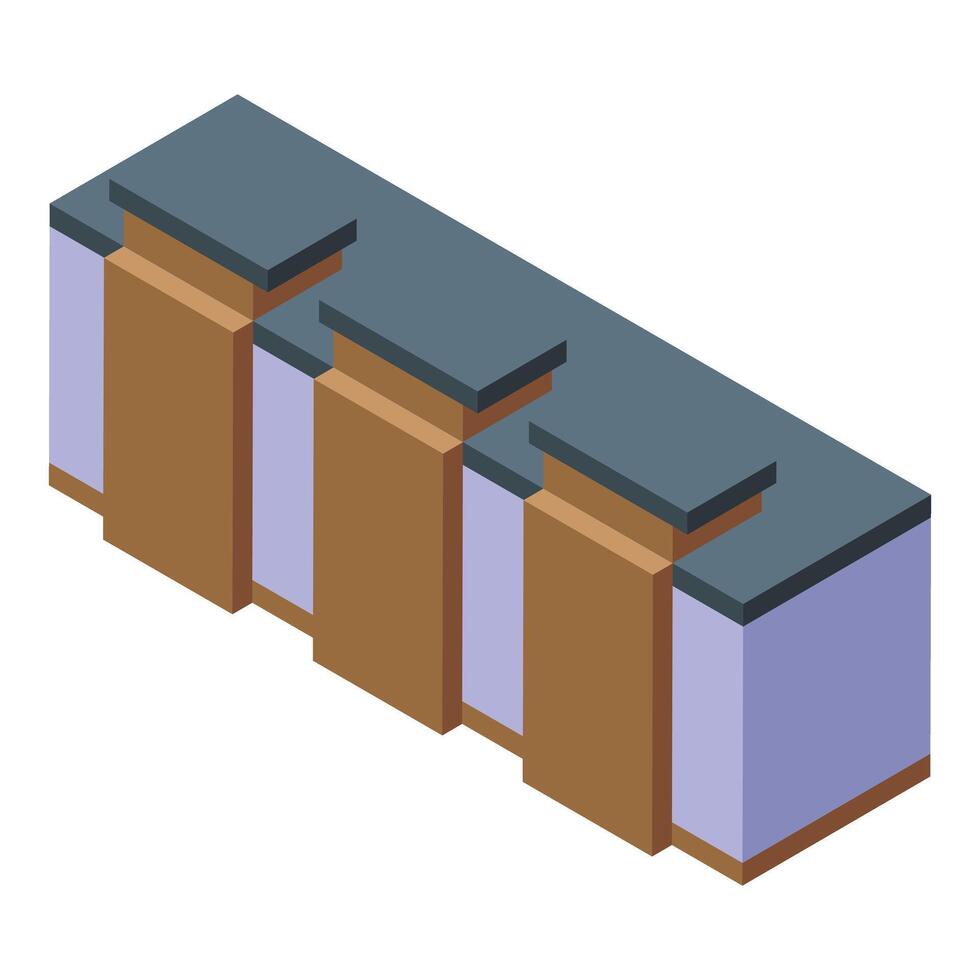 Isometric of modern office workstations vector