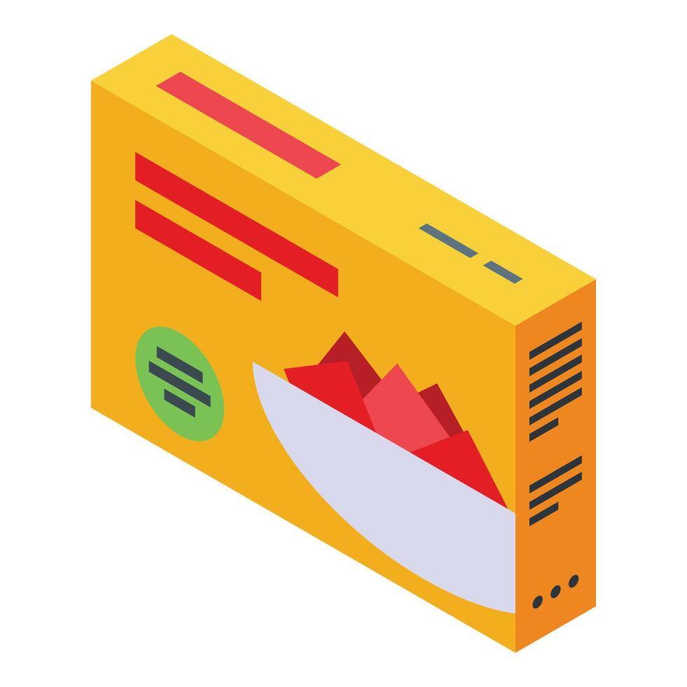 Isometric fast food packaging design vector