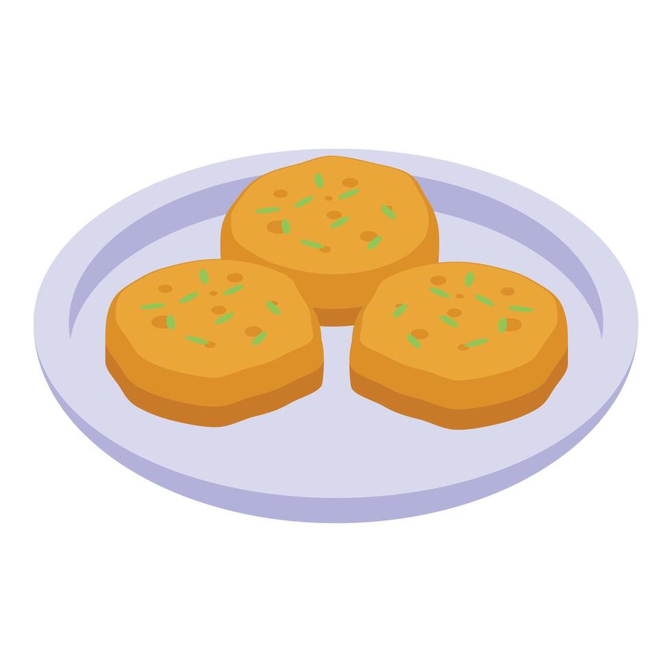 Plate of cartoon cookies illustration vector