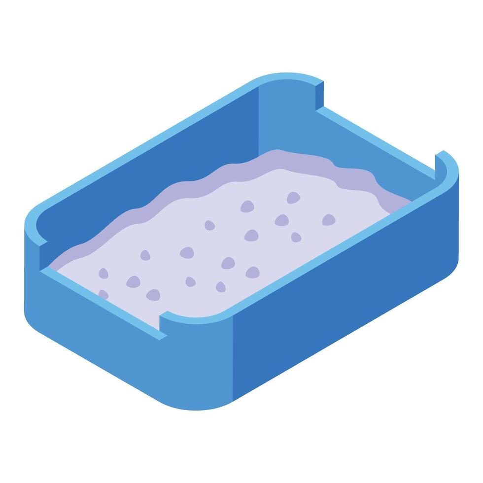Isometric cat litter box illustration vector