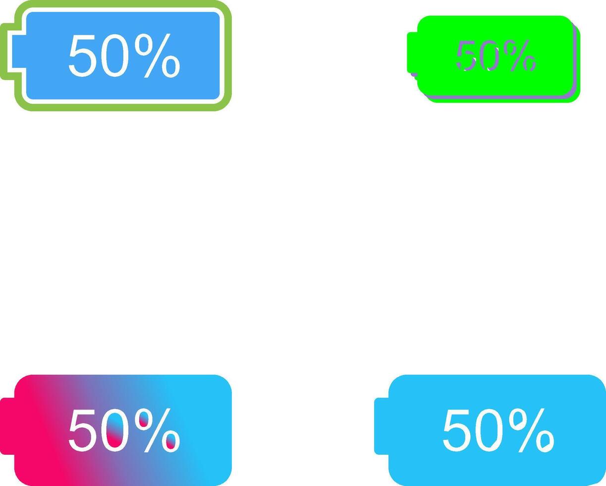 Unique Half Battery Icon Design vector