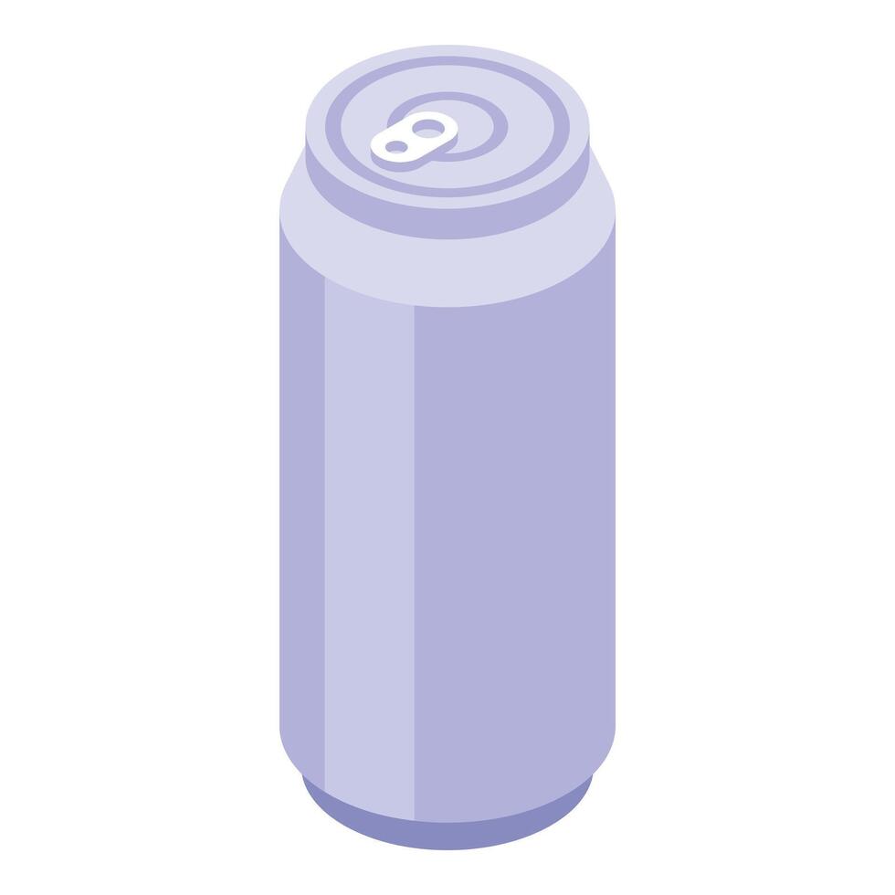 illustration of a purple isometric soda can on a white background vector