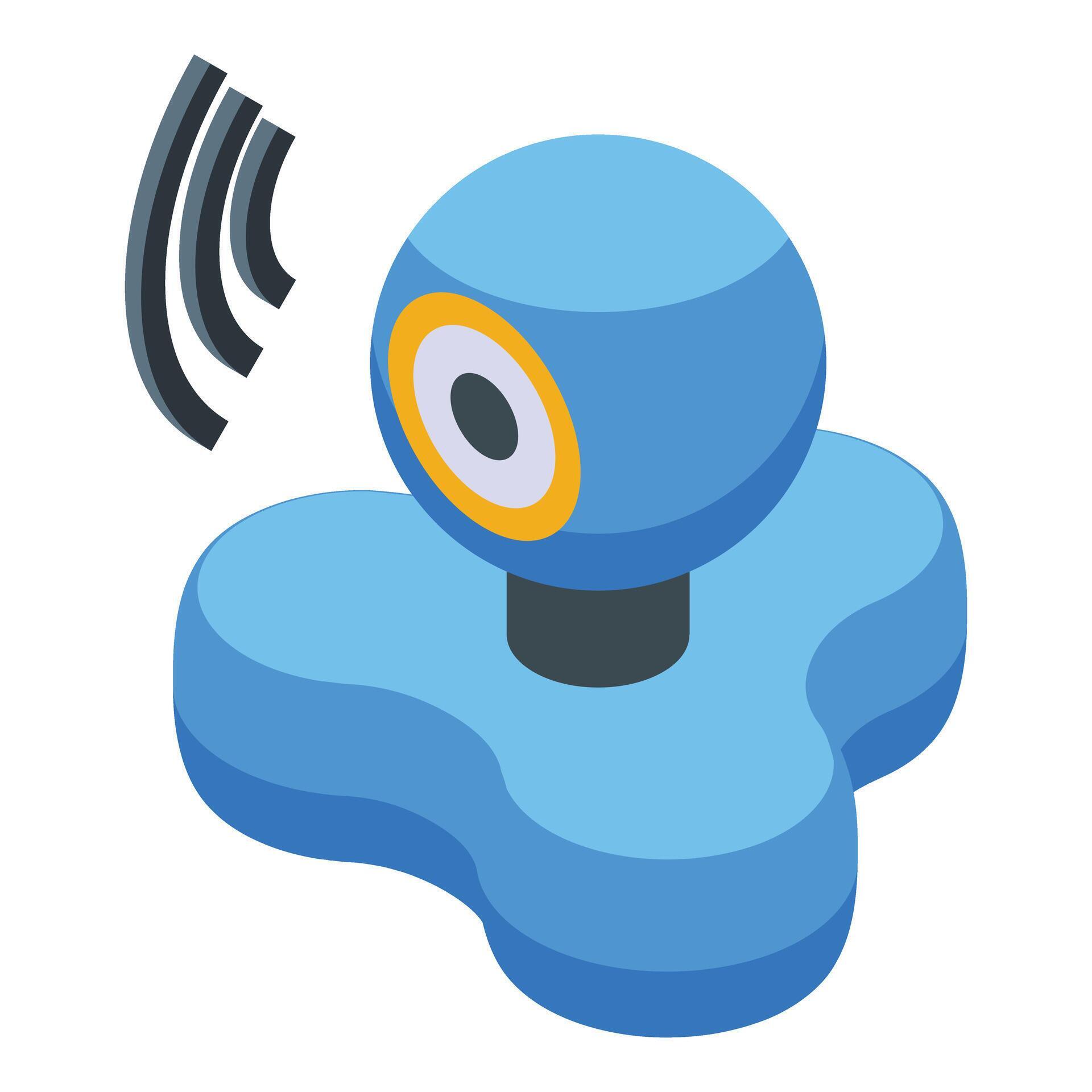 3d isometric illustration of a blue wireless speaker emitting sound waves 45413619 Vector Art at