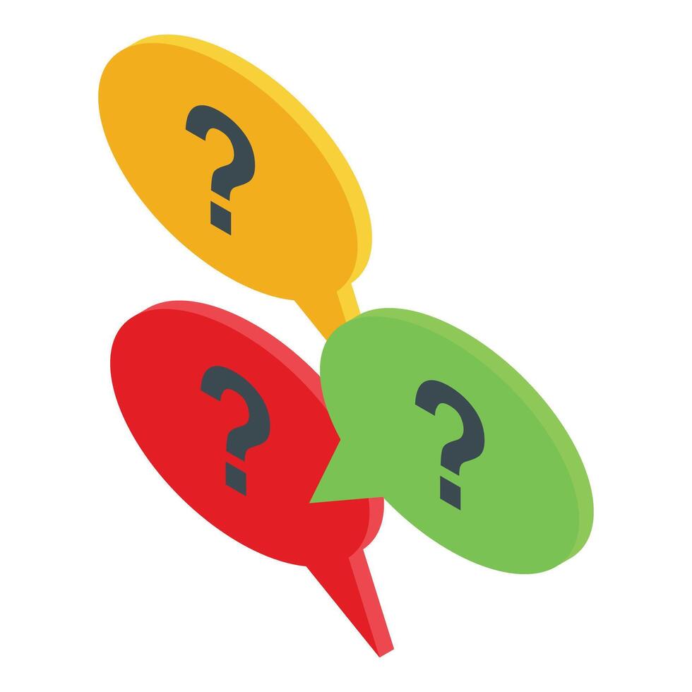 Colorful question mark speech bubbles vector