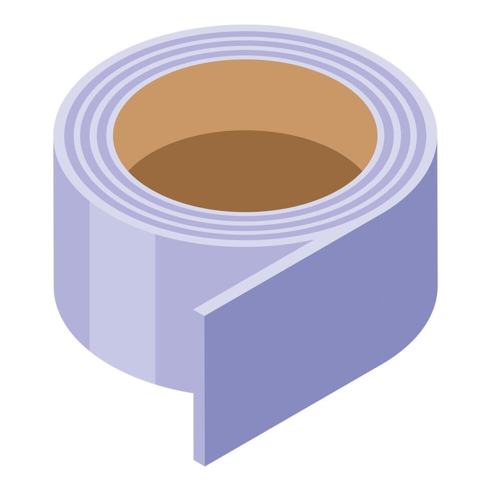 Digitally created isometric view of a roll of purple duct tape vector