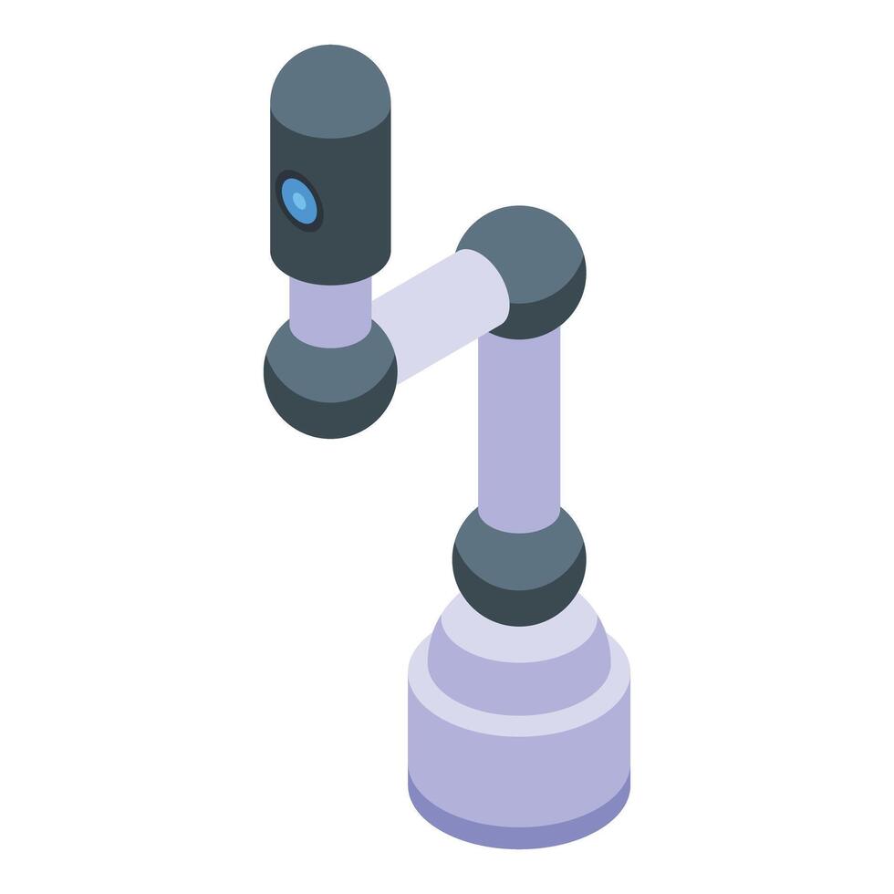 Modern isometric illustration of a robotic arm, perfect for technology concepts vector