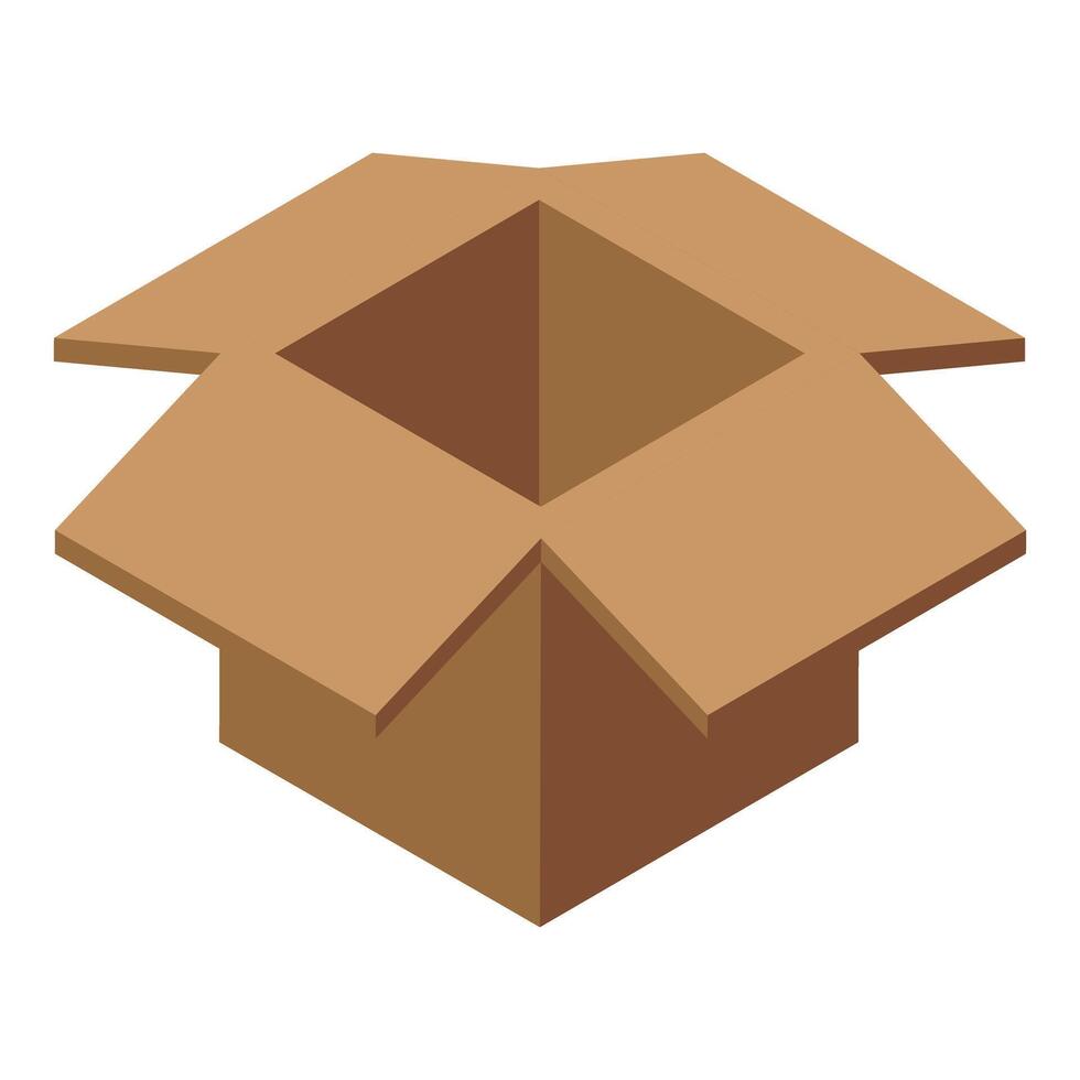 Open cardboard box isolated on white vector