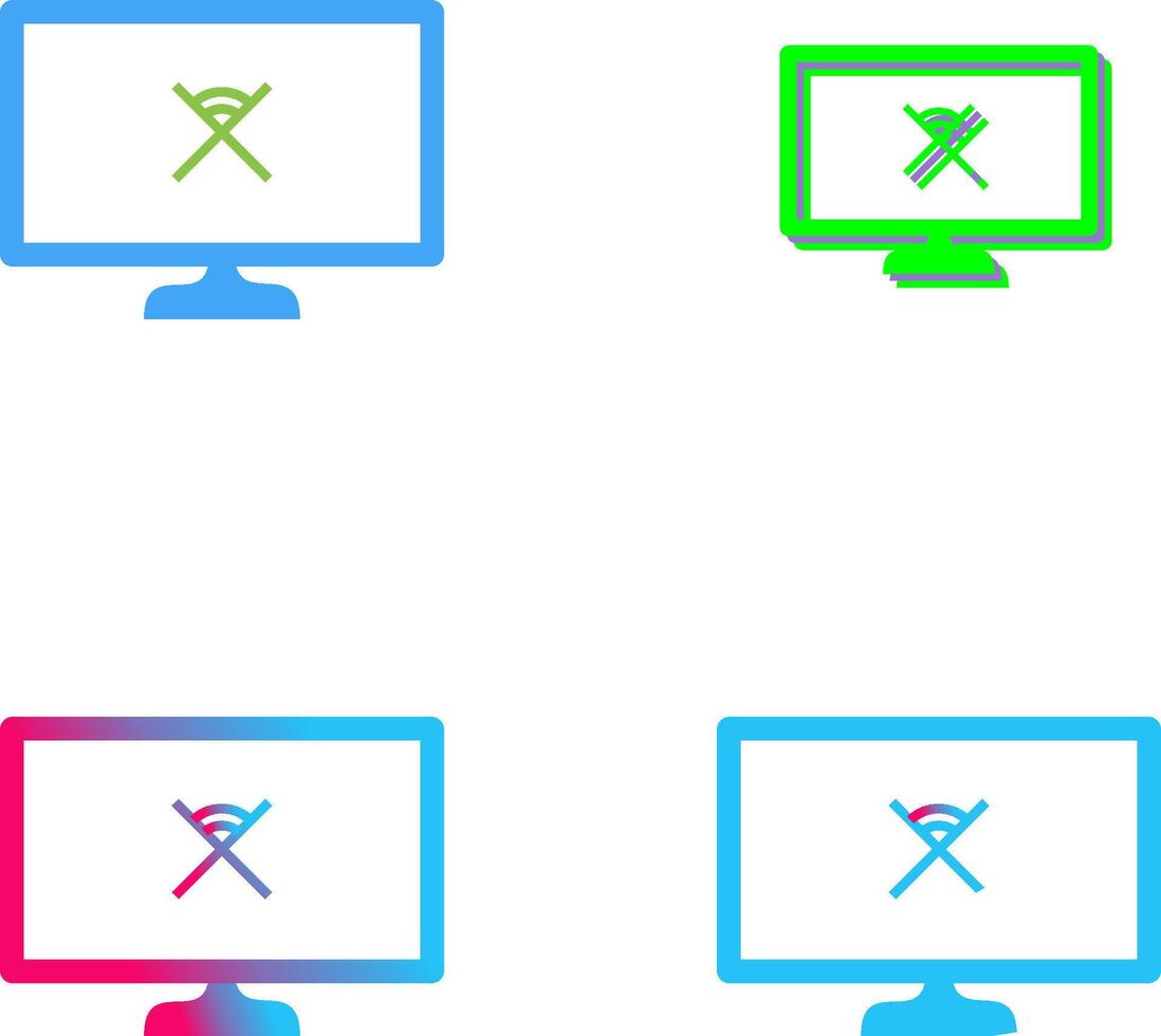 Unique Disconnected Network Icon Design vector
