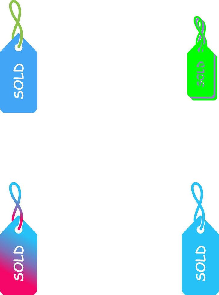 Unique Sold Tag Icon Design vector