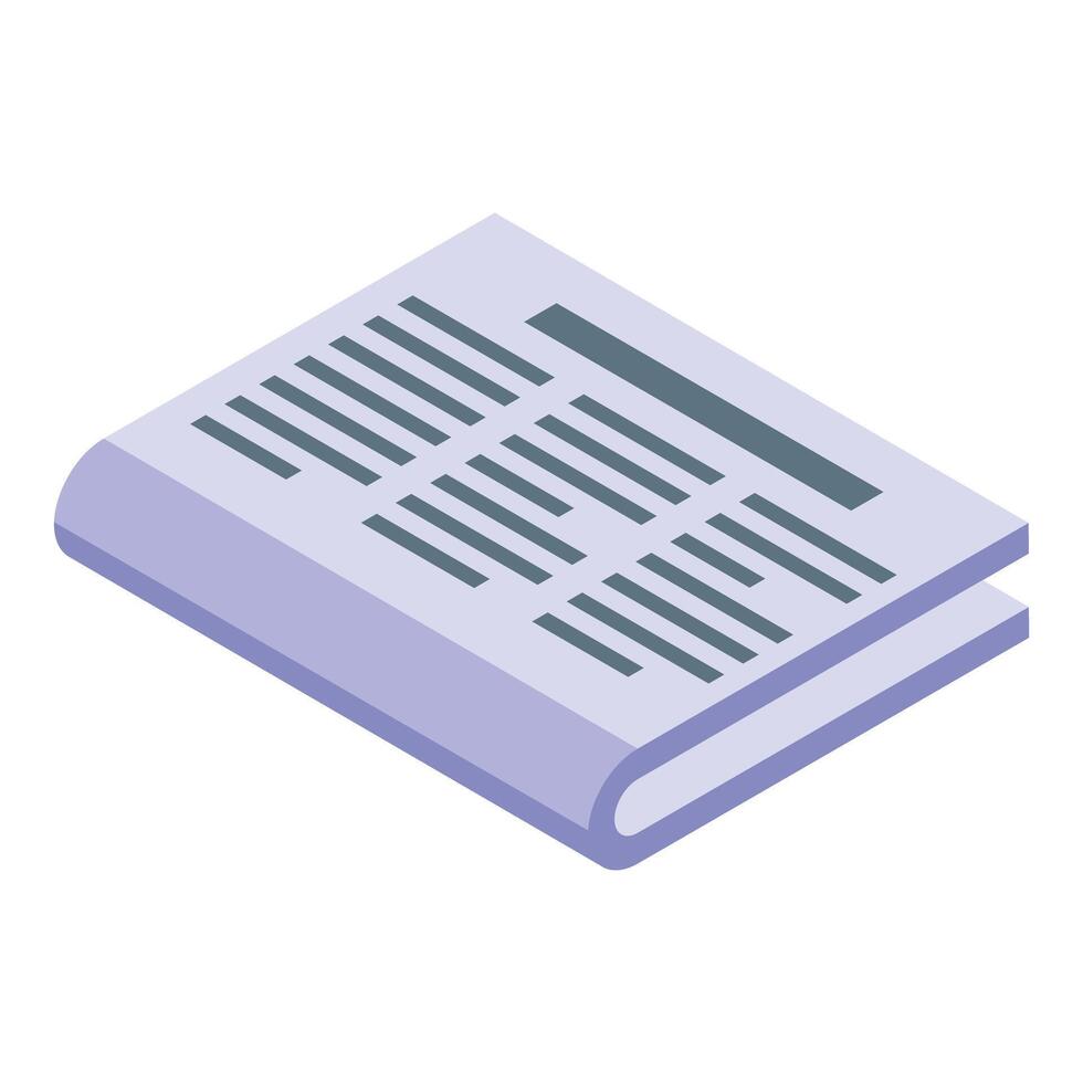 Isometric illustration of a closed book vector
