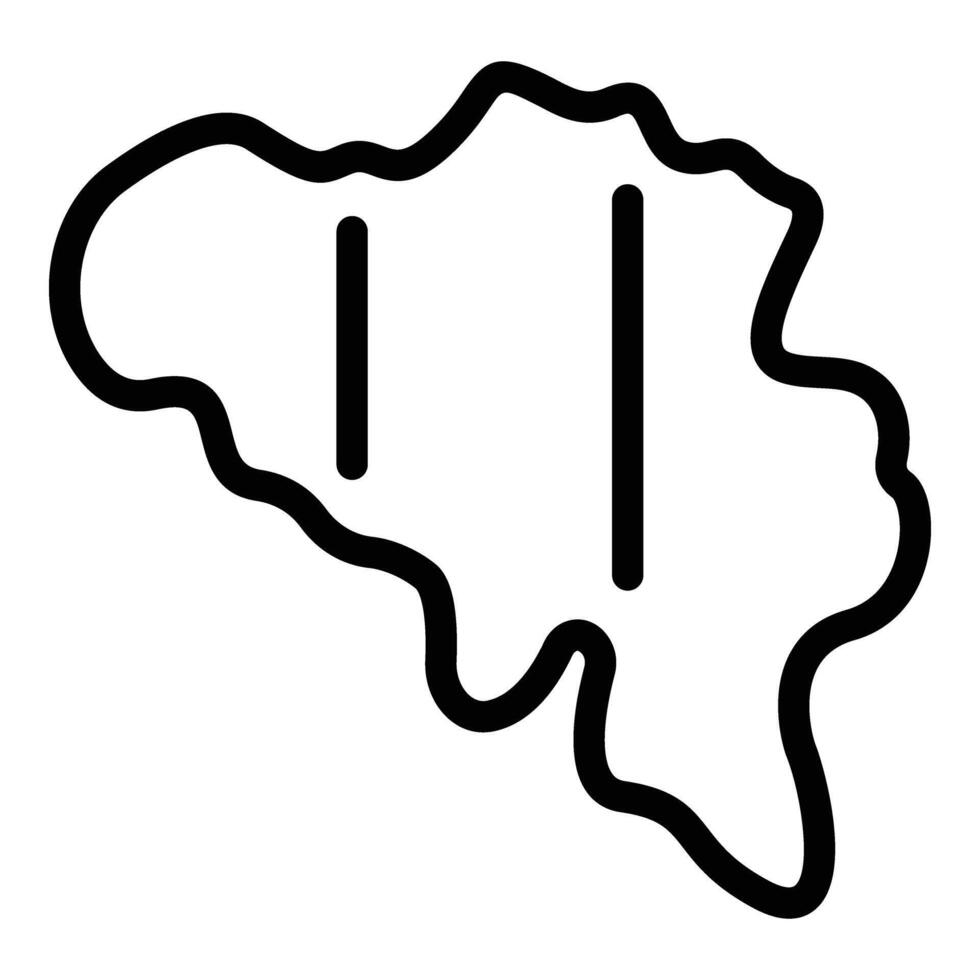 Belgium country icon outline . Map view vector