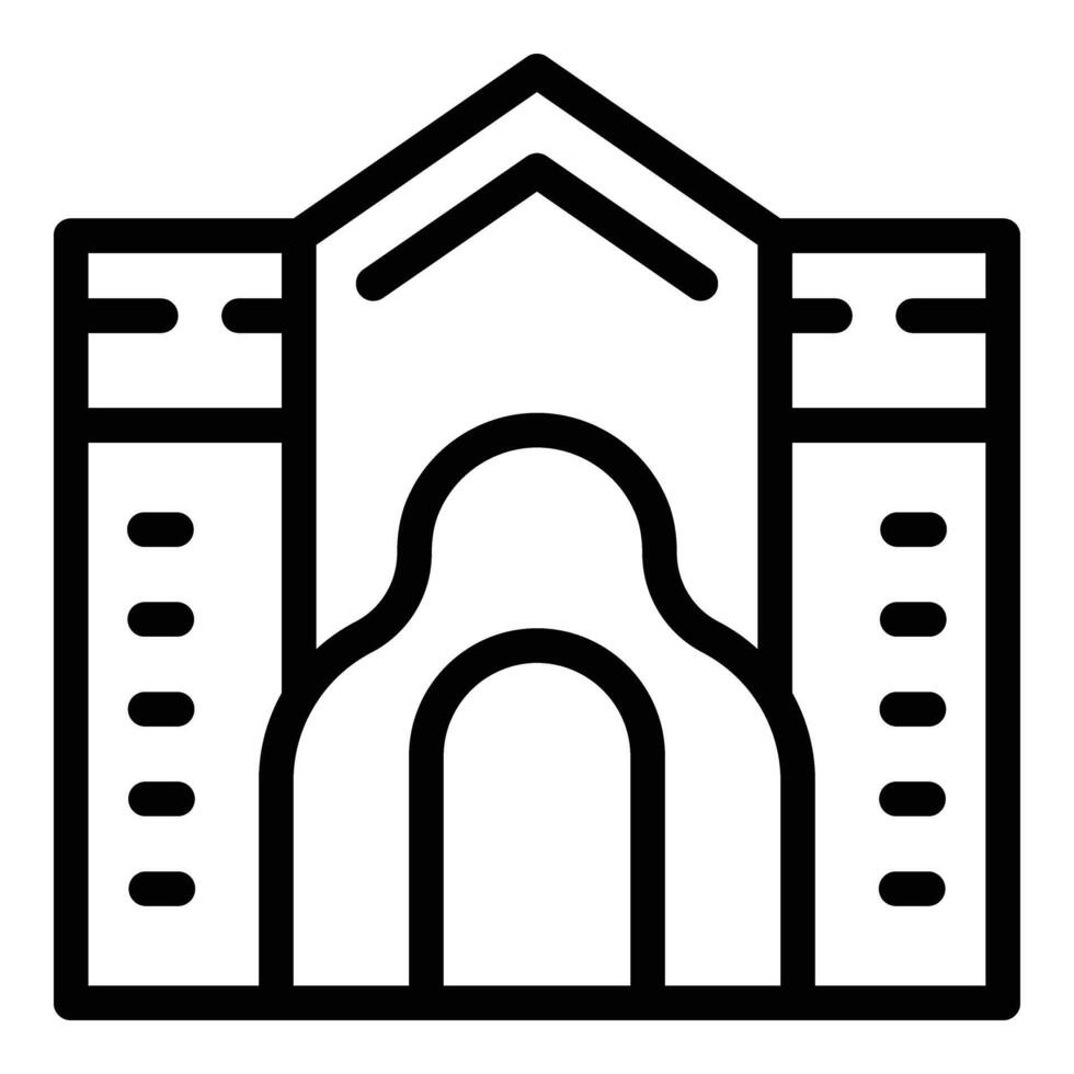 Belgian neoclassical architecture icon outline . Historical heritage construction vector