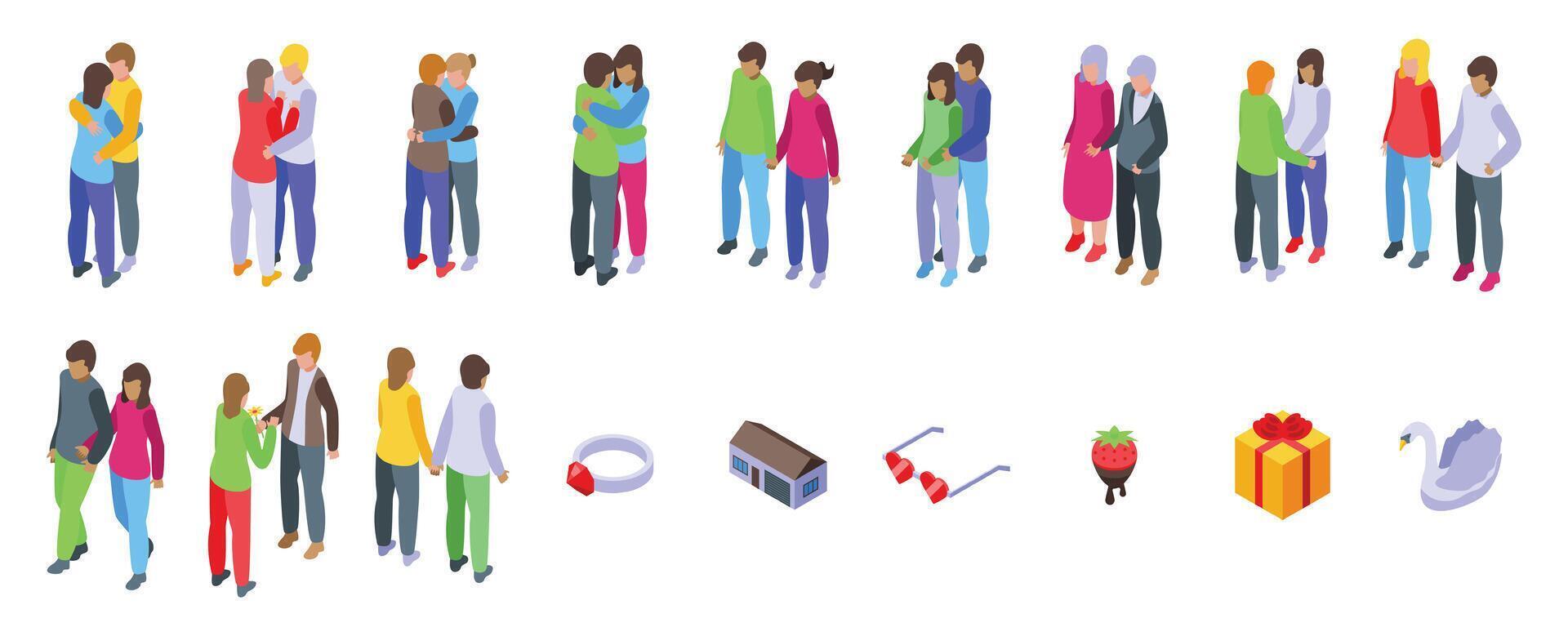 Soulmate . A group of people are hugging and holding hands vector