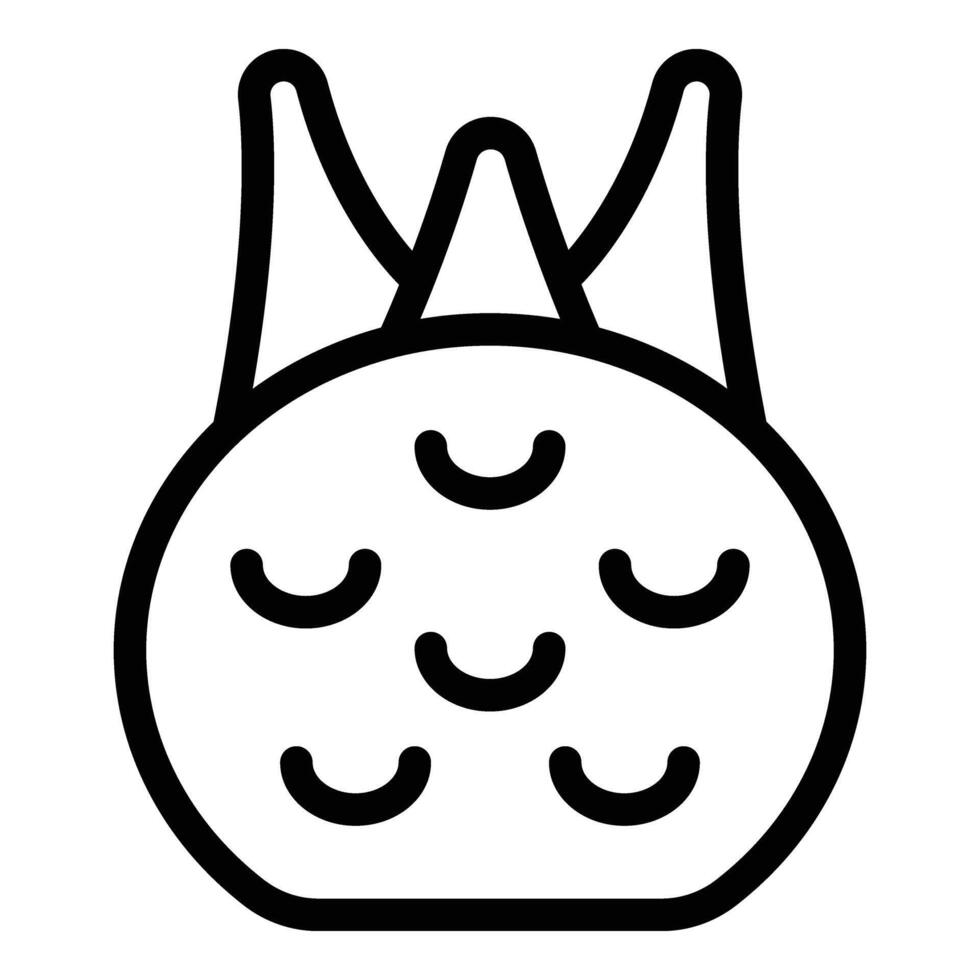 Kohlrabi vegetable icon outline . Farm turnip cabbage vector