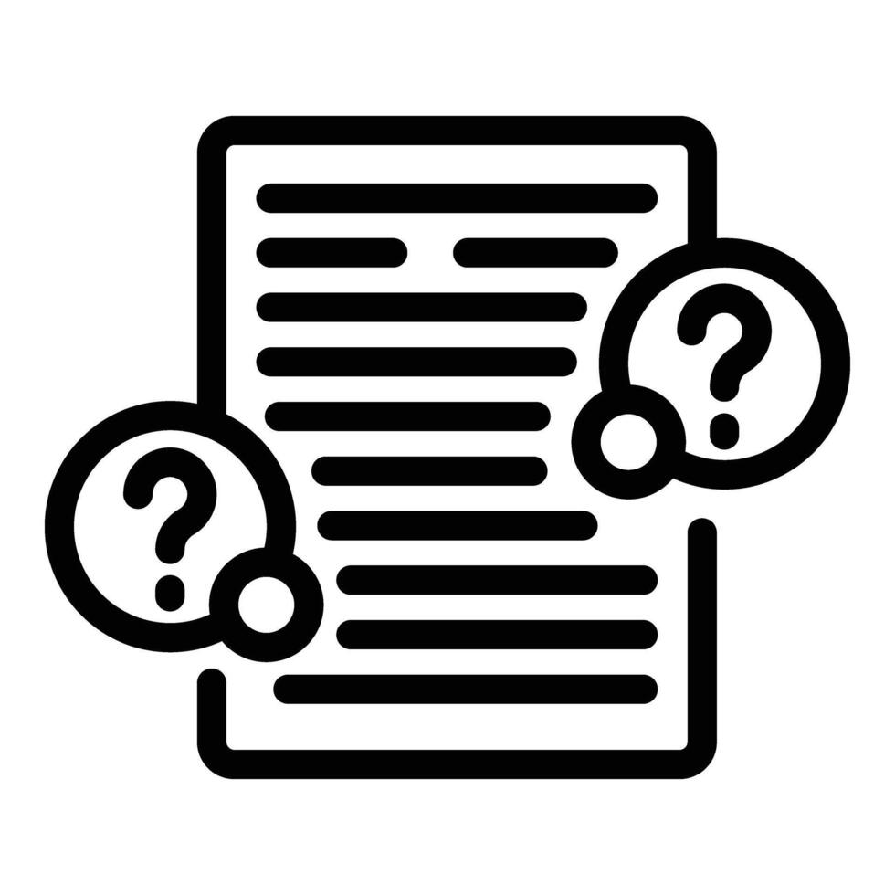Help page icon outline . FAQ support vector