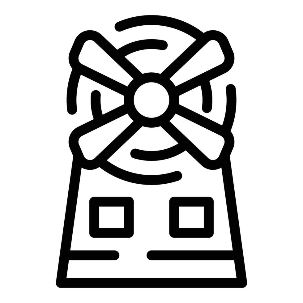 Iceland windmill icon outline . Rural infrastructure vector